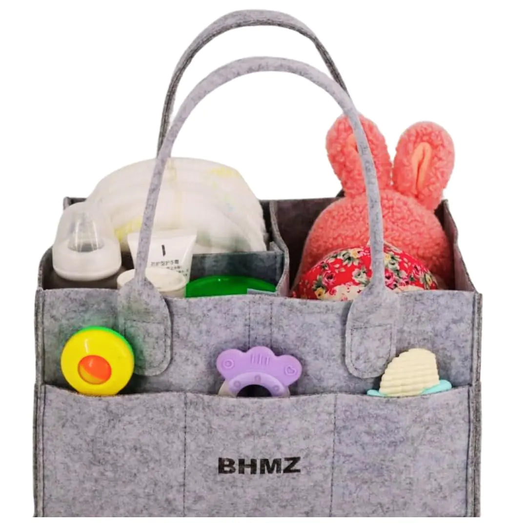 Baby Diaper Caddy Organizer – Portable Nursery Storage Bin, Grey