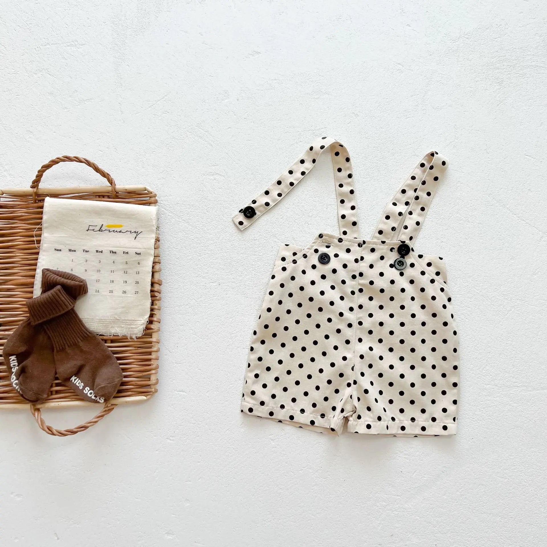 Baby Toddler Bear Print Suspender Pants