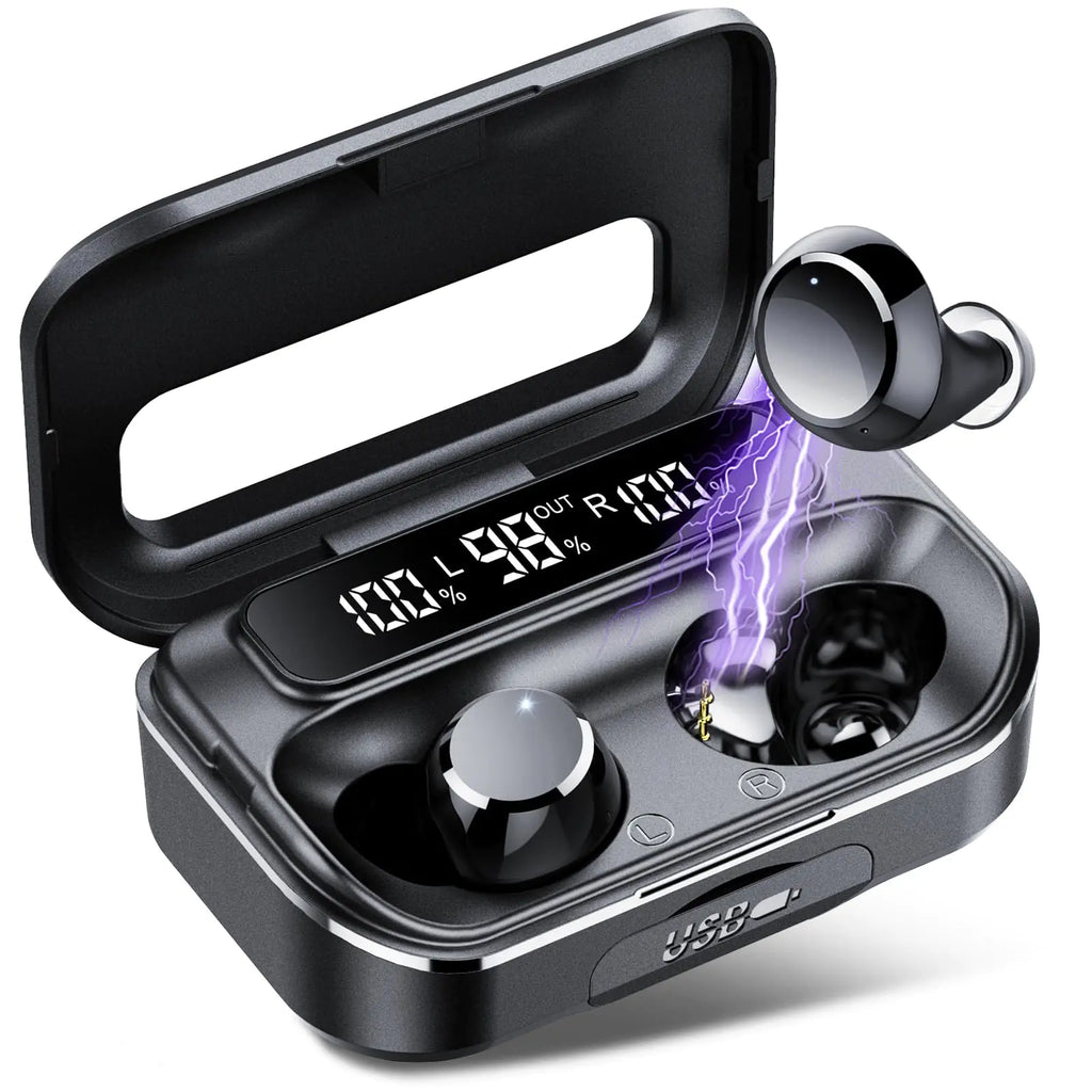 Q26 Wireless Earbuds Bluetooth 5.3 Headphones – 108H Playtime, 2600mAh Charging Case, Deep Bass Earphones with Mic, LED Display