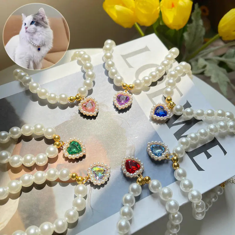 Retro Love Crystal Pendant Necklace for Pets